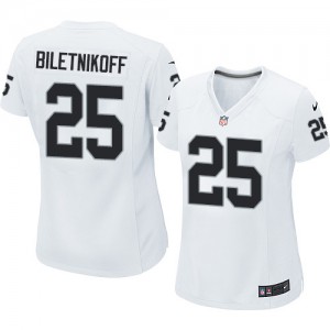 Femmes Nike Las Vegas Raiders # 25 Fred Biletnikoff Élite blanc NFL Maillot Magasin