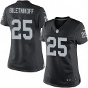 Women Nike Oakland Raiders &25 Fred Biletnikoff Elite Black Team Color NFL Jersey