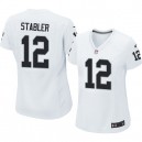 Women Nike Oakland Raiders &12 Kenny Stabler Elite White NFL Jersey