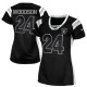 Women Nike Oakland Raiders &24 Charles Woodson Elite Black Draft Him Shimmer NFL Jersey