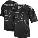 Men Nike Oakland Raiders &24 Charles Woodson Elite Lights Out Black NFL Jersey