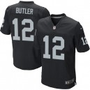Men Nike Oakland Raiders &12 Brice Butler Elite Black Team Color NFL Jersey