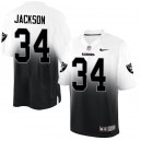 Men Nike Oakland Raiders &34 Bo Jackson Elite White/Black Fadeaway NFL Jersey