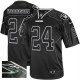 Men Nike Oakland Raiders &24 Charles Woodson Elite Lights Out Black Autographed NFL Jersey