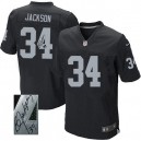 Men Nike Oakland Raiders &34 Bo Jackson Elite Black Team Color Autographed NFL Jersey