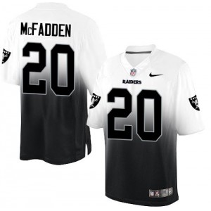 Hommes Nike Las Vegas Raiders # 20 Darren McFadden Élite blanc/noir Fadeaway NFL Maillot Magasin Hommes Nike Las Vegas Raiders # 20 Darren McFadden Élite blanc/noir Fadeaway NFL Maillot Magasin