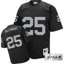 Mitchell and Ness Oakland Raiders &25 Fred Biletnikoff Black Authentic Throwback Autographed NFL Jersey