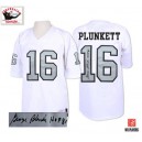 Mitchell and Ness Oakland Raiders &16 Jim Plunkett White with Silver No. Authentic Throwback Autographed NFL Jersey