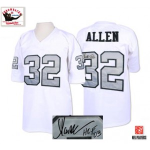 Mitchell et Ness Las Vegas Raiders # 32 Marcus Allen Blanc with no argent Throwback authentique autographiée NFL Maillot Magasin