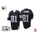 Mitchell and Ness Oakland Raiders &81 Tim Brown Black Team Color Authentic Throwback Autographed NFL Jersey