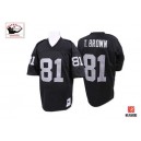 Youth Mitchell and Ness Oakland Raiders &81 Tim Brown Black Team Color Authentic NFL Throwback Jersey