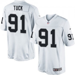 Jeunesse Nike Las Vegas Raiders # 91 Justin Tuck Élite blanc NFL Maillot Magasin