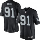 Youth Nike Oakland Raiders &91 Justin Tuck Elite Black Team Color NFL Jersey