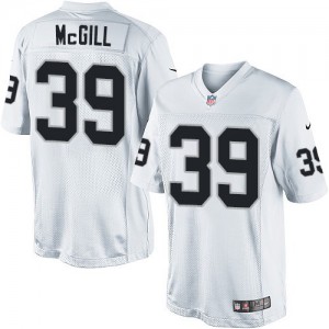 Jeunesse Nike Las Vegas Raiders # 39 Keith McGill Élite blanc NFL Maillot Magasin