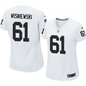 Femmes Nike Las Vegas Raiders # 61 Stefen Wisniewski Élite blanc NFL Maillot Magasin
