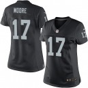 Women Nike Oakland Raiders &17 Denarius Moore Elite Black Team Color NFL Jersey