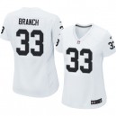 Women Nike Oakland Raiders &33 Tyvon Branch Elite White NFL Jersey