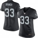 Women Nike Oakland Raiders &33 Tyvon Branch Elite Black Team Color NFL Jersey