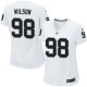 Women Nike Oakland Raiders &98 C.J. Wilson Elite White NFL Jersey