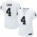 Women Nike Oakland Raiders &4 Derek Carr Elite White NFL Jersey