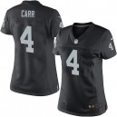 Women Nike Oakland Raiders &4 Derek Carr Elite Black Team Color NFL Jersey
