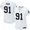 Women Nike Oakland Raiders &91 Justin Tuck Elite White NFL Jersey