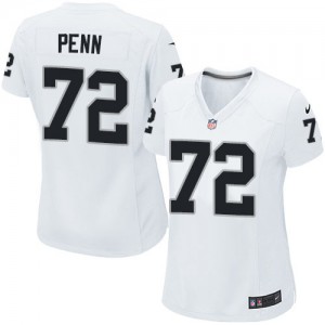 Femmes Nike Las Vegas Raiders # 72 Donald Penn Élite blanc NFL Maillot Magasin