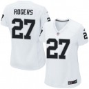 Women Nike Oakland Raiders &27 Carlos Rogers Elite White NFL Jersey