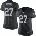 Women Nike Oakland Raiders &27 Carlos Rogers Elite Black Team Color NFL Jersey