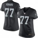 Women Nike Oakland Raiders &77 Austin Howard Elite Black Team Color NFL Jersey