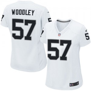 Femmes Nike Las Vegas Raiders # 57 LaMarr Woodley Élite blanc NFL Maillot Magasin