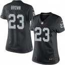 Women Nike Oakland Raiders &23 Tarell Brown Elite Black Team Color NFL Jersey
