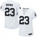 Women Nike Oakland Raiders &23 Tarell Brown Elite White NFL Jersey