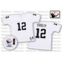 Mitchell and Ness Oakland Raiders &12 Kenny Stabler White Authentic NFL Throwback Jersey