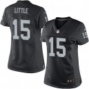 Women Nike Oakland Raiders &15 Greg Little Elite Black Team Color NFL Jersey