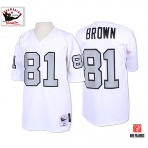 Mitchell et Ness Las Vegas Raiders # 81 Tim Brown blanc avec no argent Authentiques NFL maillot Mitchell et Ness Las Vegas Raiders # 81 Tim Brown blanc avec no argent Authentiques NFL maillot