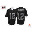 Mitchell and Ness Oakland Raiders &12 Kenny Stabler Black Team Color Authentic NFL Throwback Jersey