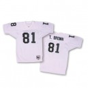 Mitchell and Ness Oakland Raiders &81 Tim Brown White Authentic Throwback NFL Jersey