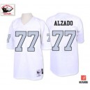 Mitchell and Ness Oakland Raiders &77 Lyle Alzado White with Silver No. Authentic Throwback NFL Jersey