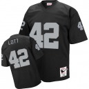 Mitchell and Ness Oakland Raiders &42 Ronnie Lott Black Authentic Throwback NFL Jersey