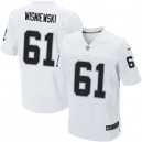 Men Nike Oakland Raiders &61 Stefen Wisniewski Elite White NFL Jersey