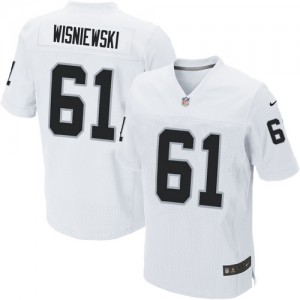 Hommes Nike Las Vegas Raiders # 61 Stefen Wisniewski Élite blanc NFL Maillot Magasin
