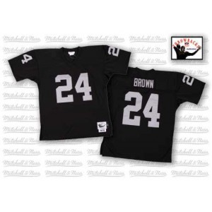 Mitchell et Ness Las Vegas Raiders # 24 Willie Brown Noir couleur Throwback authentique NFL maillot de l'équipe