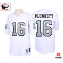 Mitchell and Ness Oakland Raiders &16 Jim Plunkett White with Silver No. Authentic NFL Throwback Jersey