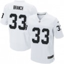 Men Nike Oakland Raiders &33 Tyvon Branch Elite White NFL Jersey