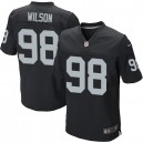 Men Nike Oakland Raiders &98 C.J. Wilson Elite Black Team Color NFL Jersey