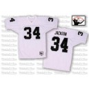 Mitchell and Ness Oakland Raiders &34 Bo Jackson White Authentic NFL Throwback Jersey