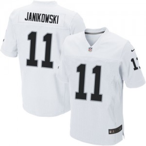 Hommes Nike Las Vegas Raiders # 11 Sebastian Janikowski Élite blanc NFL Maillot Magasin