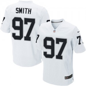 Hommes Nike Oakland Raiders # 97 Antonio Smith Élite blanc NFL Maillot Magasin