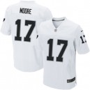 Men Nike Oakland Raiders &17 Denarius Moore Elite White NFL Jersey